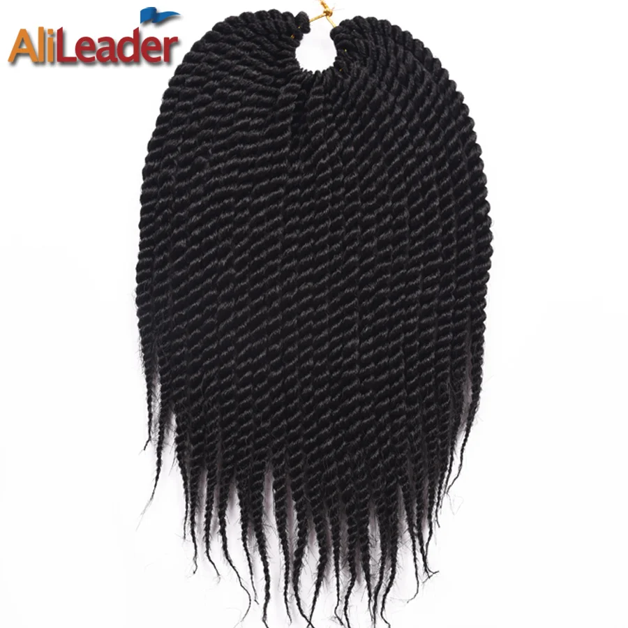 

AliLeader 12" Crochet Braids Hair Extensions Senegalese Twist Hair 22 Roots Short Synthetic Braiding Hair Extensions for Women