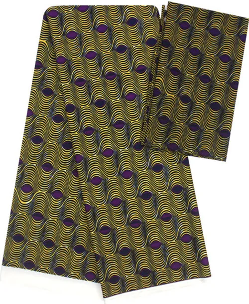 Натуральная шелковая ткань Африканская шелковая восковая шелковая шифоновая ткань 2+ 4 ярдов африканская ткань Дубай кружевная африканская восковая ткань для лоскутных B2-C4 - Цвет: 5