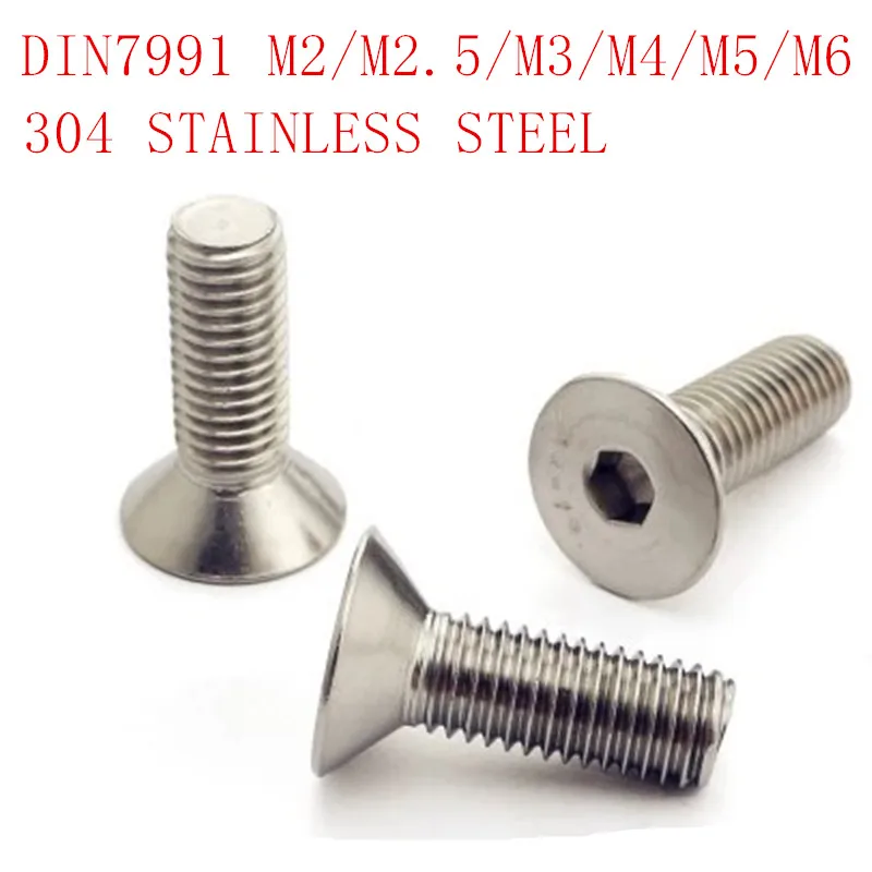 50pcs DIN7991 M2 m2.5 m3 m4 20pcs m5 m6 Stainless steel Allen hex socket countersunk head screw цена 50pcs DIN7991 M2 m2.5 m3 m4 20pcs m5 m6 Stainless steel Allen hex socket countersunk head screw цены онлайн