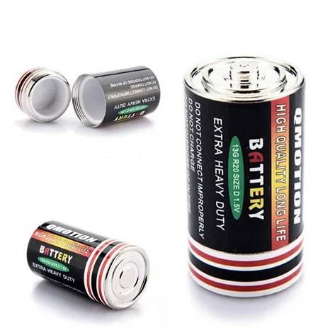 1PCS Pill Box Creative Hidden Money Coins Container Safe Case Battery Secret Stash Diversion 4.5*2.4cm