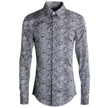 

Luxury Men Shirt Fashion Pythons Grain Printing Shirt Mens Long Sleeve Hight Quality Mens Shirts Casual Slim Fit Casual Shirt