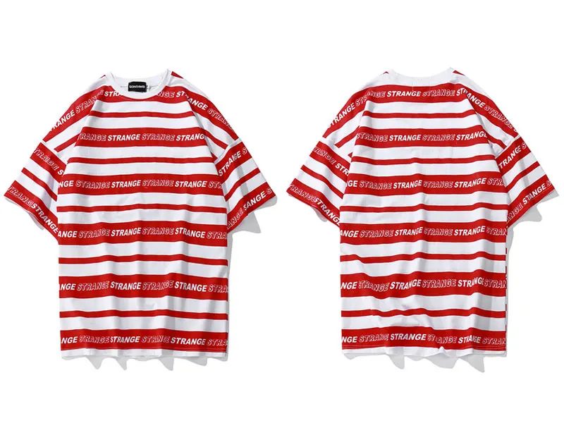 Striped Full Letter TShirts 1