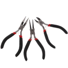 3 Pcs/Set Jewelry Pliers Jewelry Making Beading Crafts Tools Diagonal Cutting Plier Round Nose Plier & Long Nose Plier Kit 5 inch mini long needle nose plier jewelry making hand tool diy beading jewelry tool