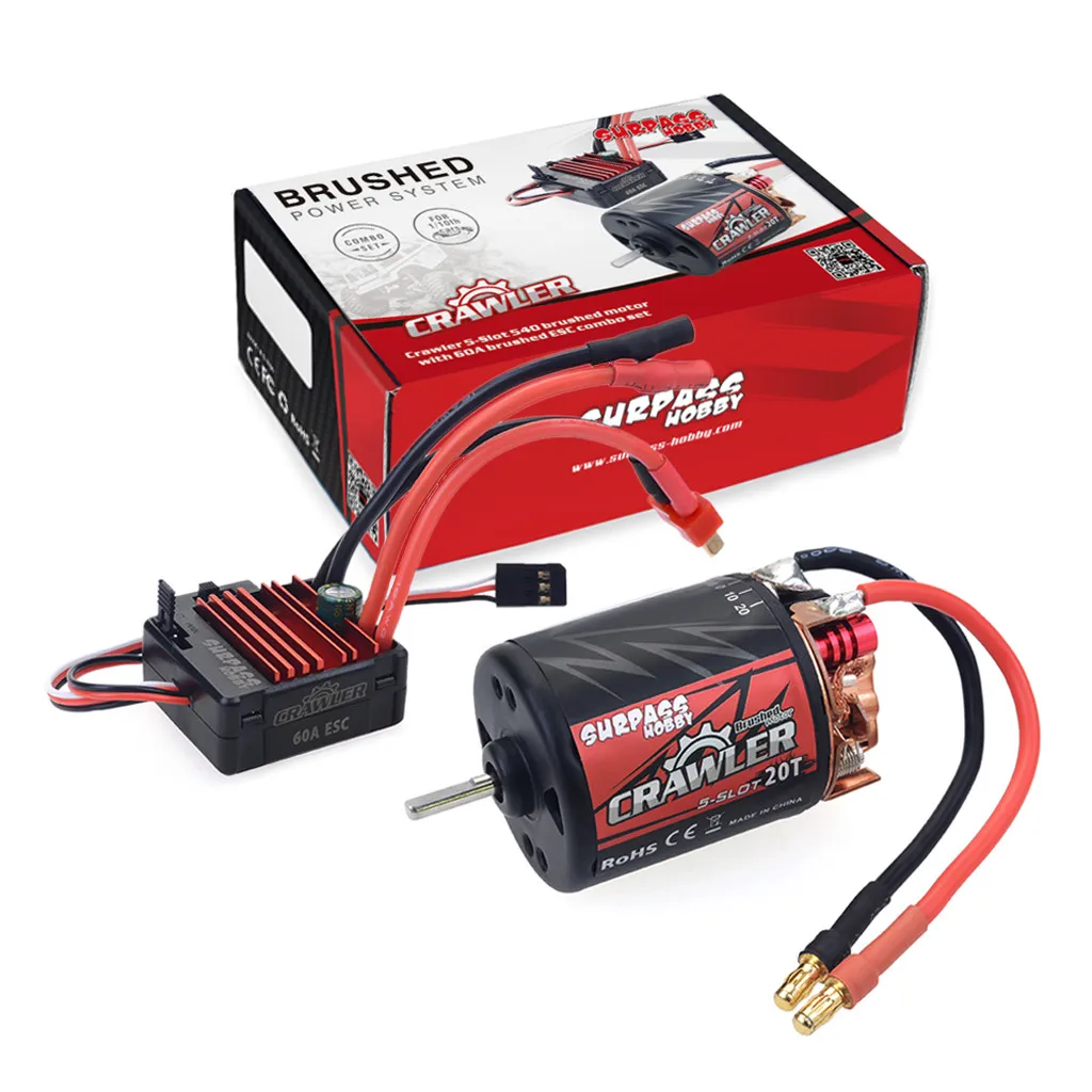 

Model parts SURPASS hobby 540 20T 5-slot brushed motor + 60A ESC for 1/10 RC tracked vehicle L0625