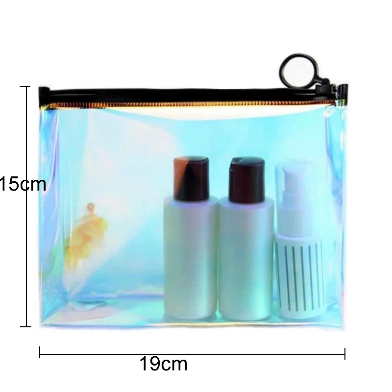 شىء صغير براق حقيبة مستحضرات تجميل شفافة الأزياء السفر سستة حافظة للمكياج المنظم تخزين ماكياج الحقيبة أدوات الزينة الجمال غسل كيت