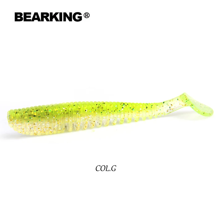 BEARKING Awaruna 110mm 8g 4 шт./пакет искусственная Мягкая наживка рыболовные приманки червячной силиконовые бас щука приманки Minnow Swimbait крючковый лов Пластик приманки - Цвет: COL.G