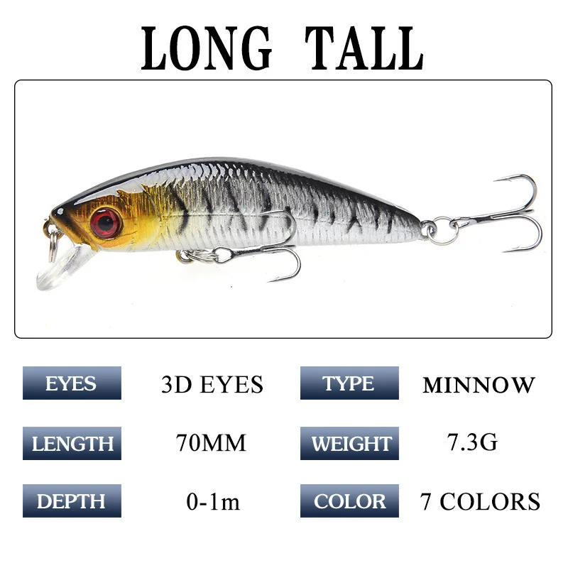 المشي الصيد 1 Pcs 7 cm 7.3g بوبر الصيد السحر 3D عيون الطعم Crankbait Wobblers إيسكا الاصطناعي الرقصة Pesca اليابان الصيد معالجة