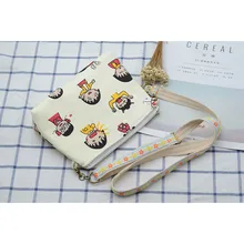 Angelatarch, японский стиль, мультяшный принт, Сакура, Момоко, хлопок, для женщин, девушек, на плечо, сумка через плечо, с клапаном, сумка для хранения