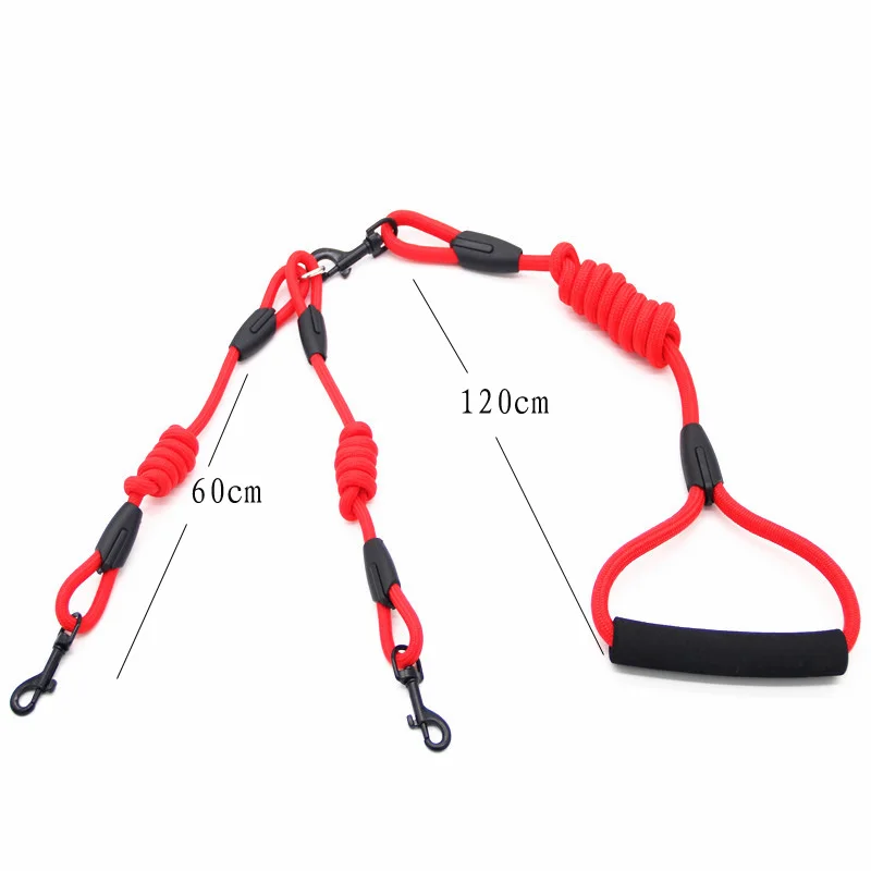 Double Dog Leash Heavy Duty Dual Dog Leash 360 Swivel No Tangle Soft Handle Walking& Training Leash for Two Dogs Dropshipping