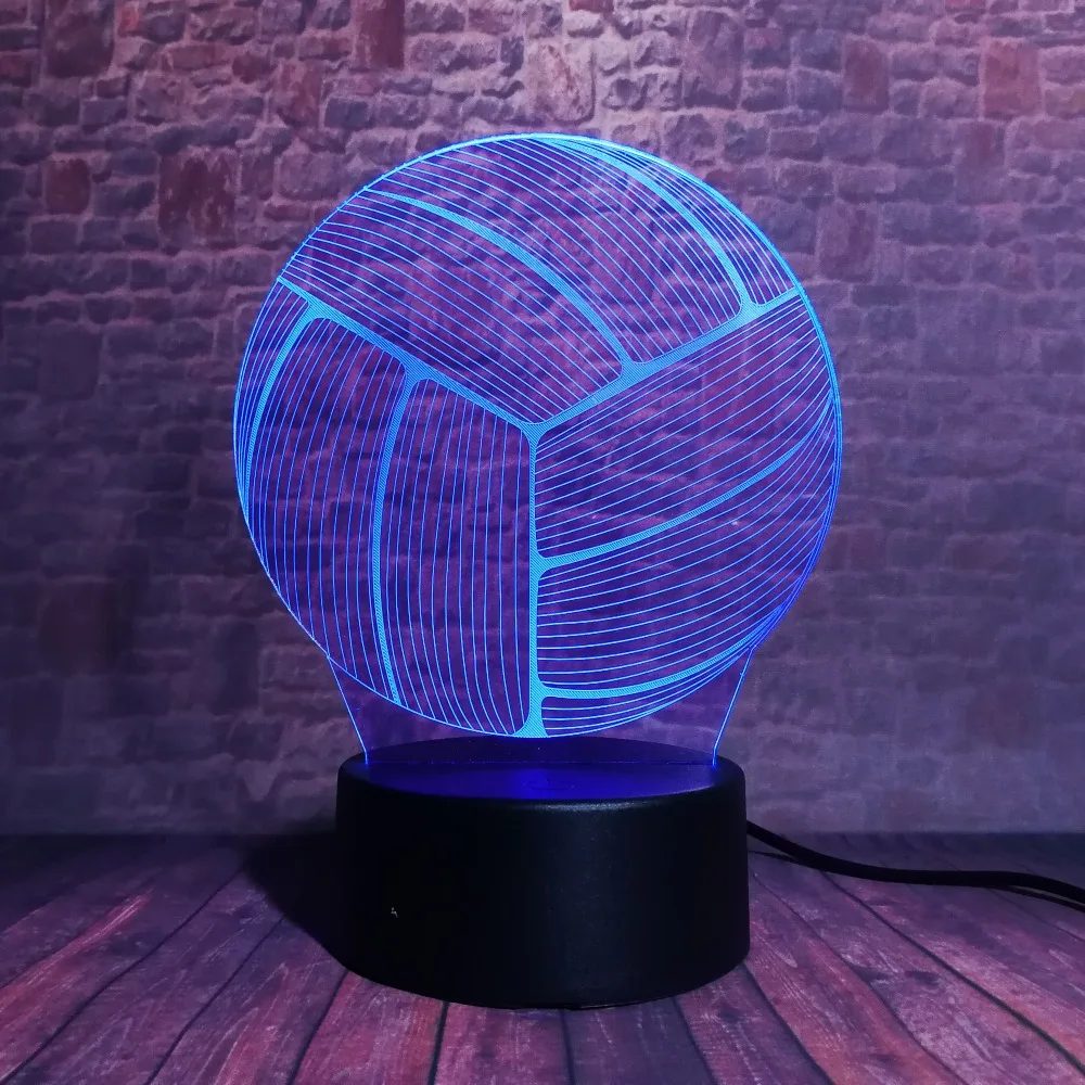 Спортивный волейбол 3D светодиодный RGB светодиодный ночник 7 цветов изменить стол ночник для детей рождественские день рождения подарки спортсмена