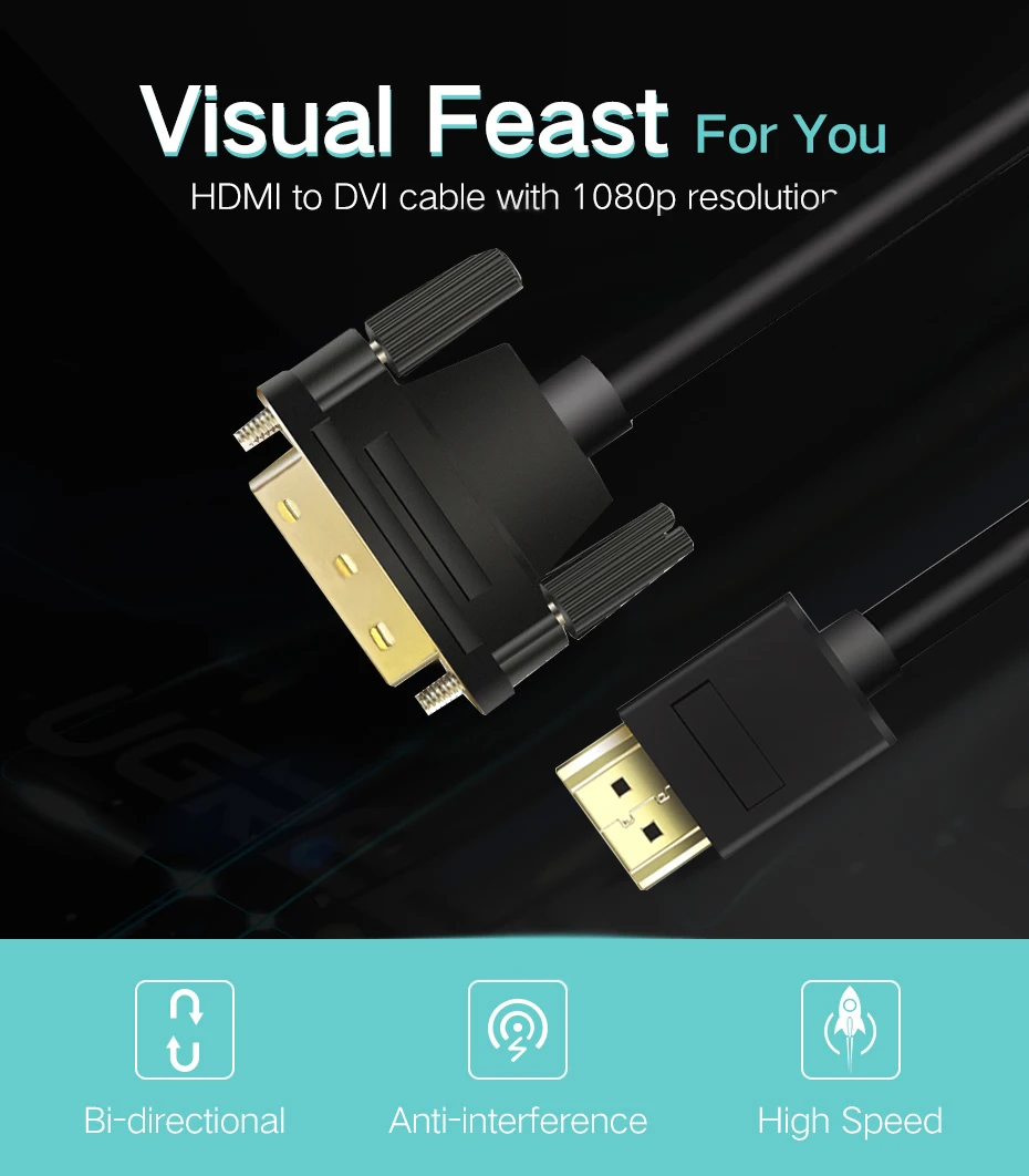 HDMI к DVI 24+ 1 pin папа-папа адаптер конвертер hdmi 3D кабель 1080P к xbox DVD HDTV ЖК-кабель