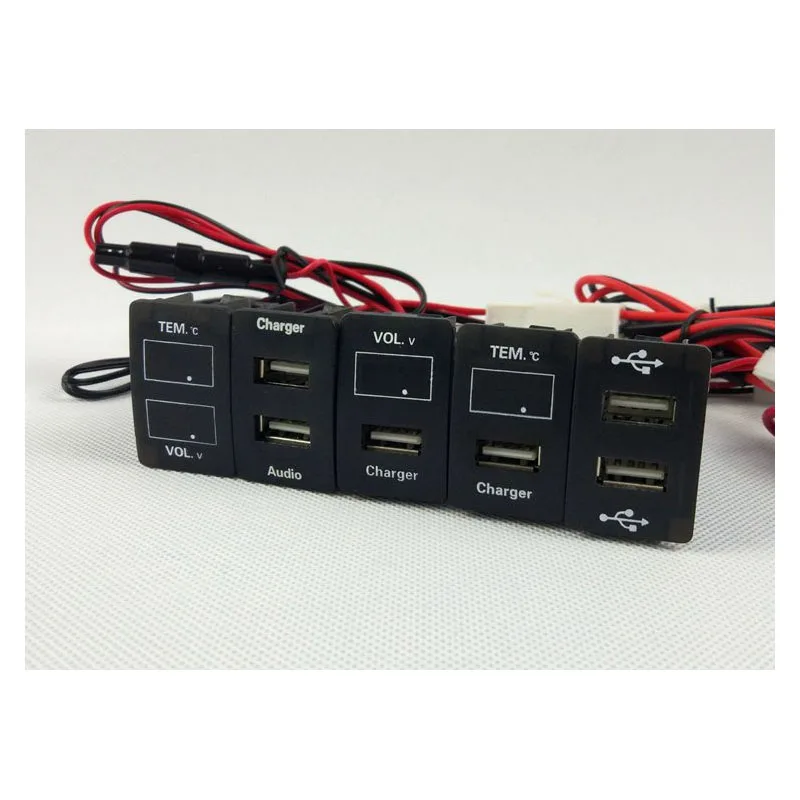 

USB Charger Car Charger USB Connector Voltage Display Temperature Audio Charger VOL.V TEM For HONDA INSPIRE