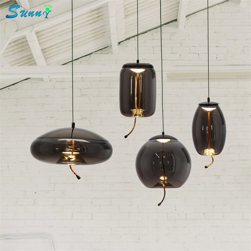 

Creative Glass Pendant Lights Kitchen Nordic Post-modern Designer Loft Industrial Restaurant Home Deco Lamps Dinning Room Lights