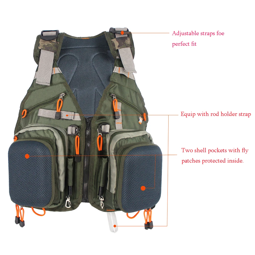 Anglatech Fly Fishing Vest Pack for Trout Fishing Gear and Equipment,  Adjustable Size for Men and Women