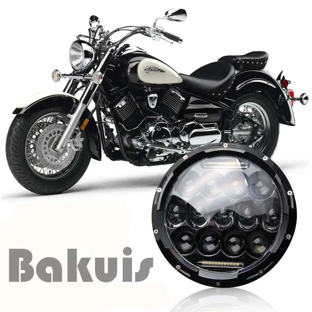 

7" LED Projector moto Chrome Headlight for motor Street Glide Softail FLHX FLD 7inch LED Headlight Housing