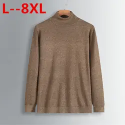 8XL 6XL зима Высокая шея толстый теплый свитер Для мужчин водолазка бренда Для мужчин свитера пуловер Slim Fit Для мужчин Трикотаж Мужской