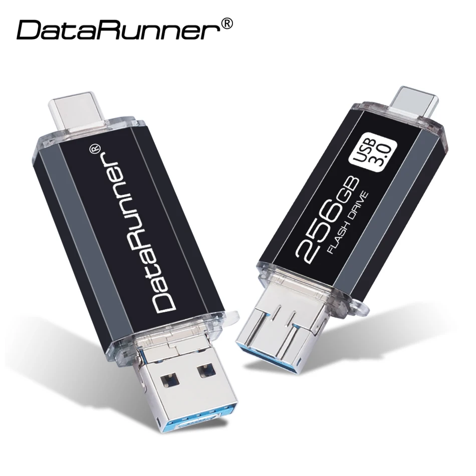 Высокоскоростной USB флеш накопитель DataRunner Type C 128 Гб OTG 256 ГБ 64 32 16 флешка 3 0 карта