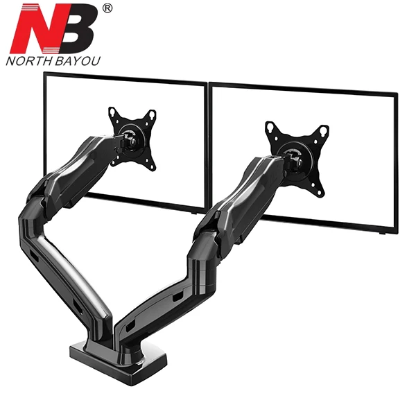 

NB F160 Gas Spring 360 Degree Desktop 17"-27" Dual Monitor Holder Arm Full Motion Monitor Support