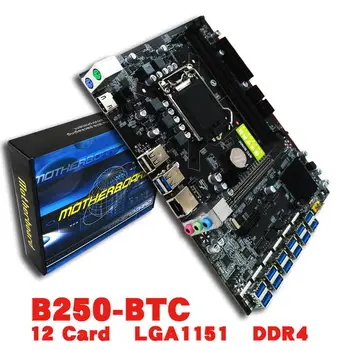 

B250 BTC Mainboard LGA1151 CPU DDR4 Memory 12 Card USB3.0 Expansion Adapter Desktop Computer Motherboard R20