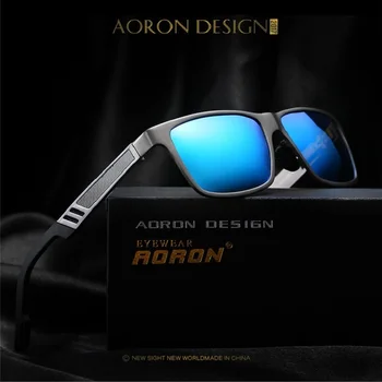 

AORON Men's Aluminum Polarized Mens Sunglasses Mirror Sun Glasses Square Goggle Eyewear Accessories For Men Female gafas