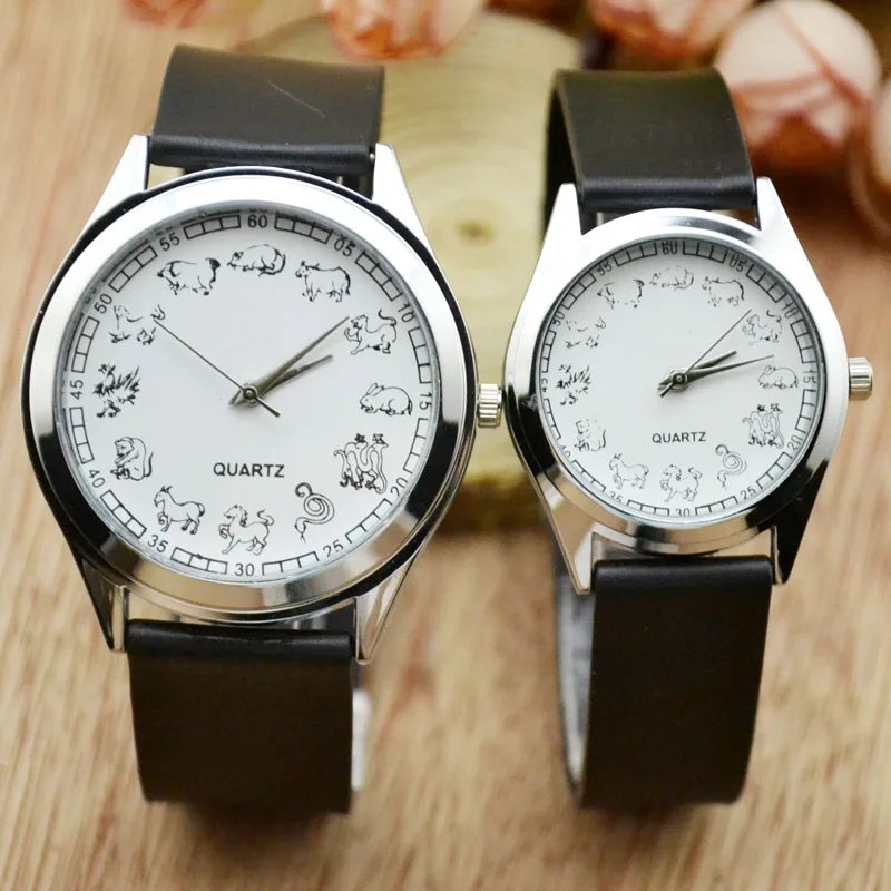 

New Korean version of student watch female black and white electronic male table belt student lovers table simple fashion