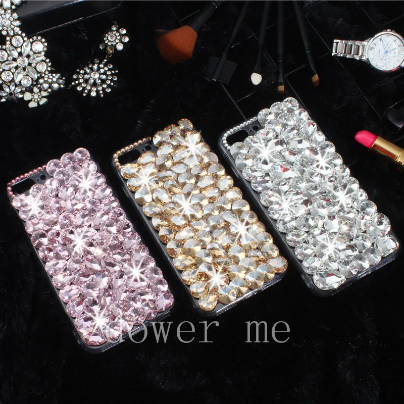

Dower Me Super Luxury Fashion DIY Bling Full Crystal Rhinestone Diamond Case Cover For Iphone XS Max XR X 8 7 6 6S Plus 5 5S SE