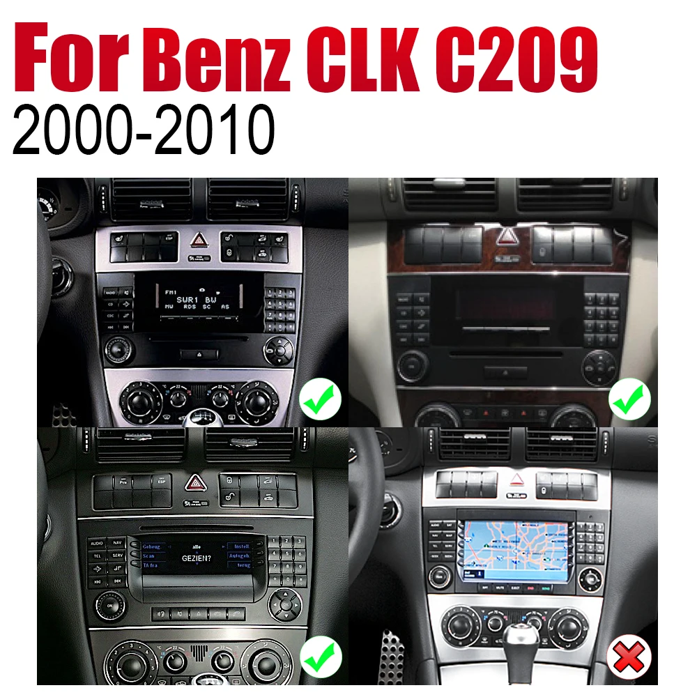 Top Android 2 Din Auto Radio DVD For Mercedes Benz CLK Class C209 A209 2000~2010 NTG Car Multimedia Player GPS Navigation System 1