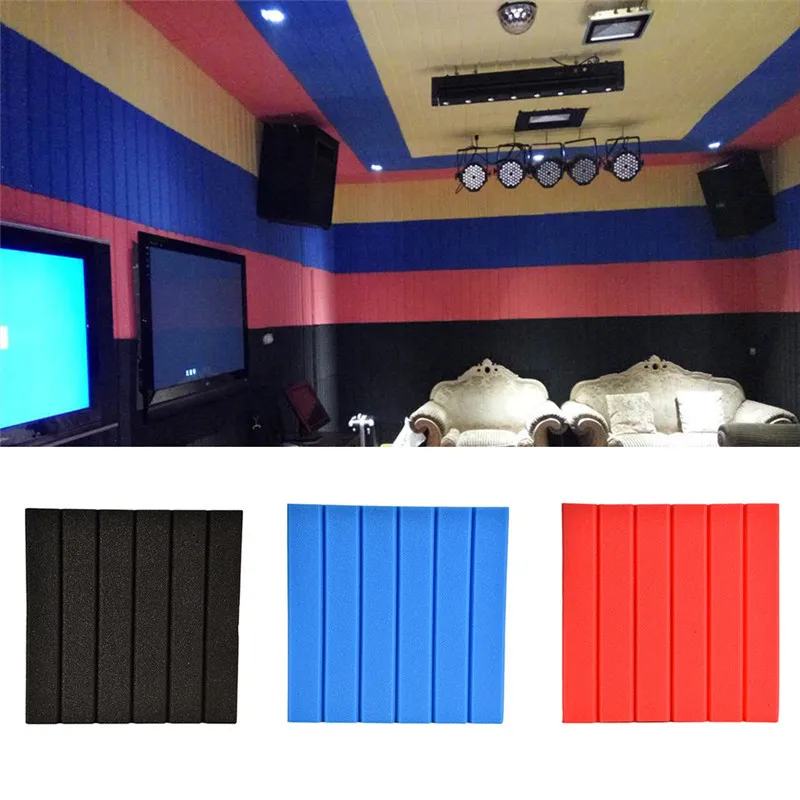 Goedkoop 1 stks Geluidsisolatie Foam Akoestische Panelen FoamTreatment Studio Room Absorptie Wedge Tegels Geluidsisolatie Ruisonderdrukking