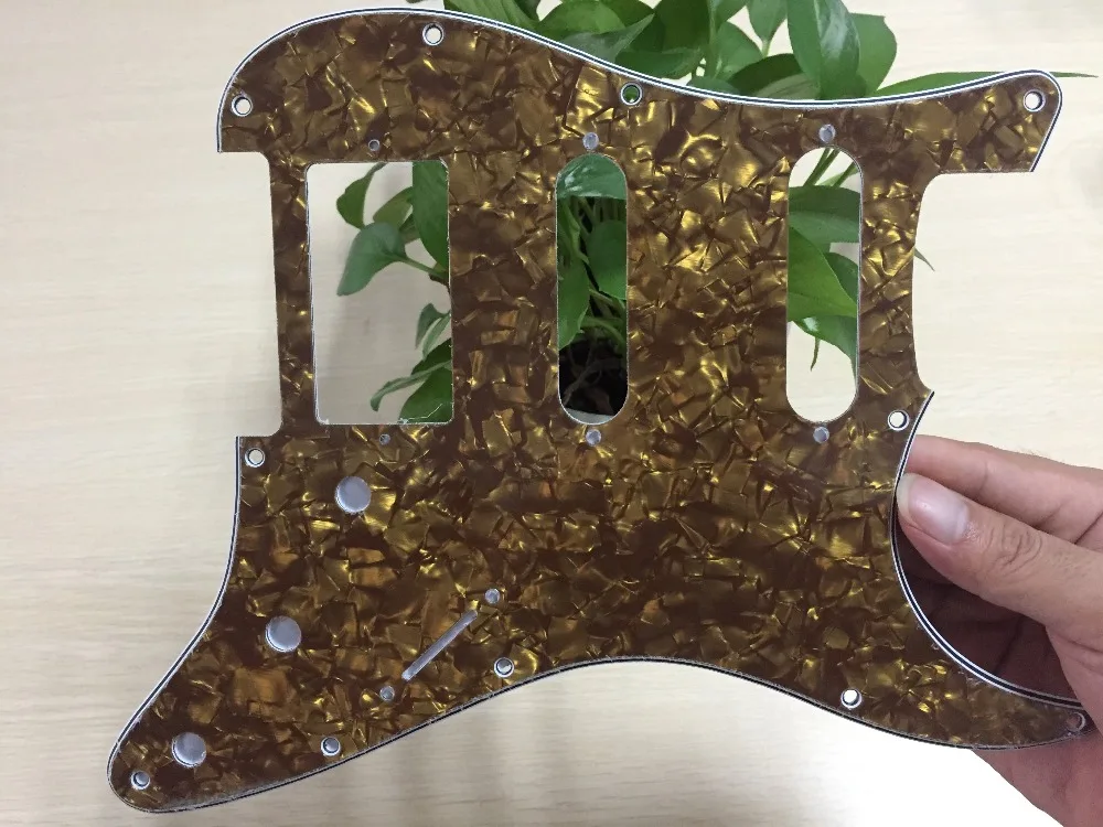 FLEOR 1 набор из 11 отверстий для электрогитары Pickguard SSH HSS гитарная пластина и винты подходят для гитарных деталей Strat, 20 цветов на выбор