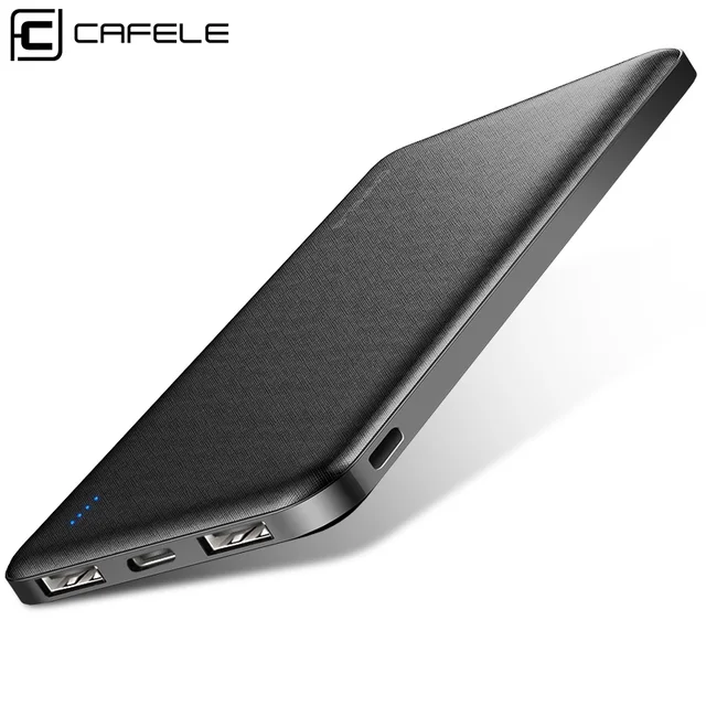 Cafele 10000 mAh Мощность банк Портативный зарядки внешний аккумулятор с двумя usb-портами тонкий внешний аккумулятор Зарядное устройство для samsung iphone Xiaomi Мини СИЗ