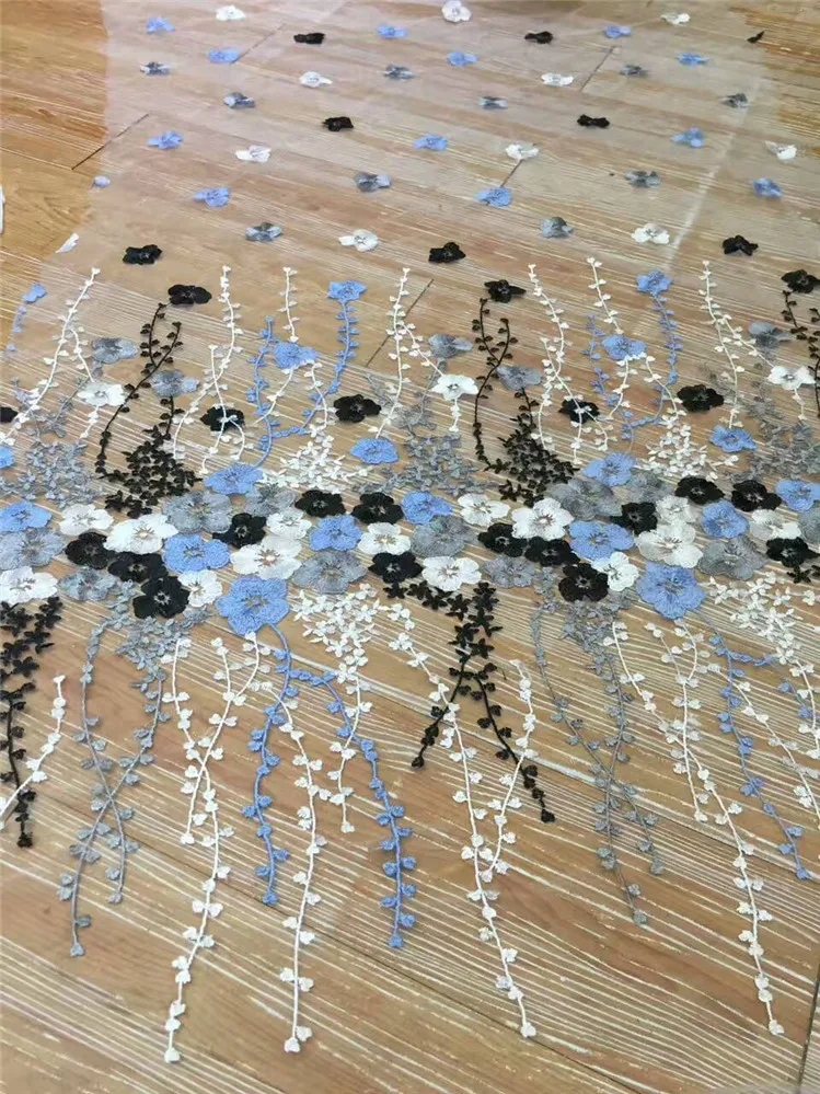 

popular flower Embroidered African net lace fabric for sewing high quality frenc net lace fabric