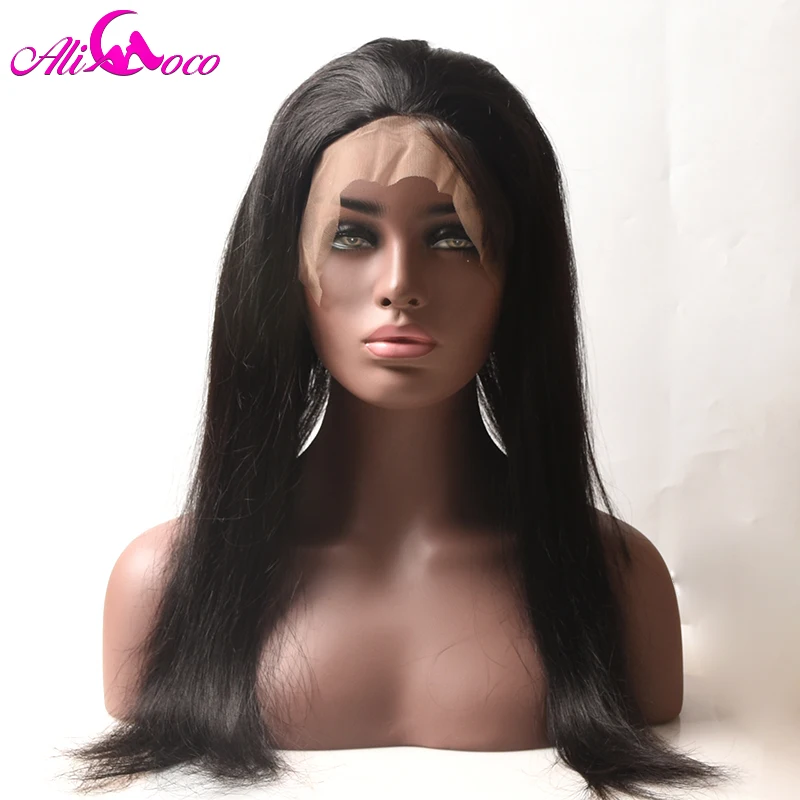  Ali Coco Brazilian Straight Hair 360 Lace Frontal Closure With Bundles Human Hair 3 Bundles With Cl