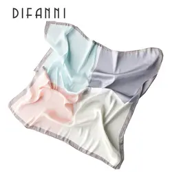 [Difanni] Новинка 2017 года квадратный имитировал Шелковый шарф Для женщин бренд Bandana Patchwork Дизайн Шарфы для женщин с платье модные хиджаб печати