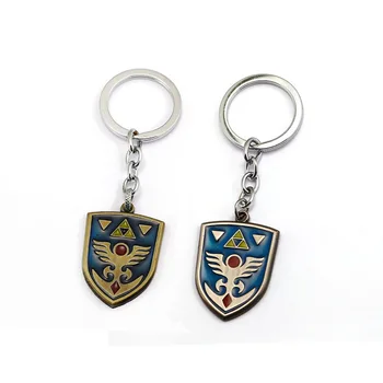 

12pcs Game The Legend of Zelda Breath of the wild Keychain hylian shield Key Ring Chaveiro Alloy llaveros Trinket Key Chain