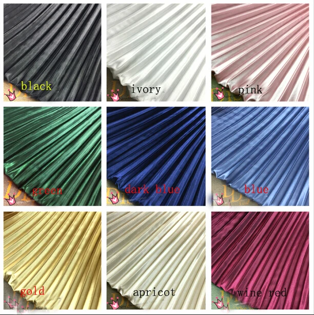 

2 meters 150cm 59.05" width brown pink gray ivory gold multi-color stripes accordion pleated satin fabric for dress skirt MM312