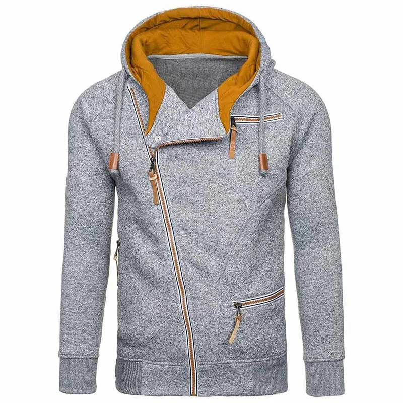 Tanie Nowe mody mężczyzna sweter mężczyzn zamek jesień stałe dzianiny Streetwear męskie swetry zimowe sznurkiem dorywczo wąskie swetry Hip Hop