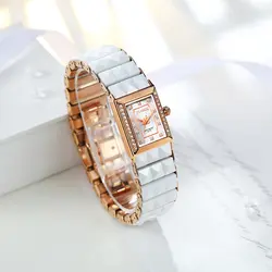 TIME100 Роскошные женские часы Керамические часы кварцевые Diamond Dial дамы Повседневное браслет Часы для Для женщин relogios feminino