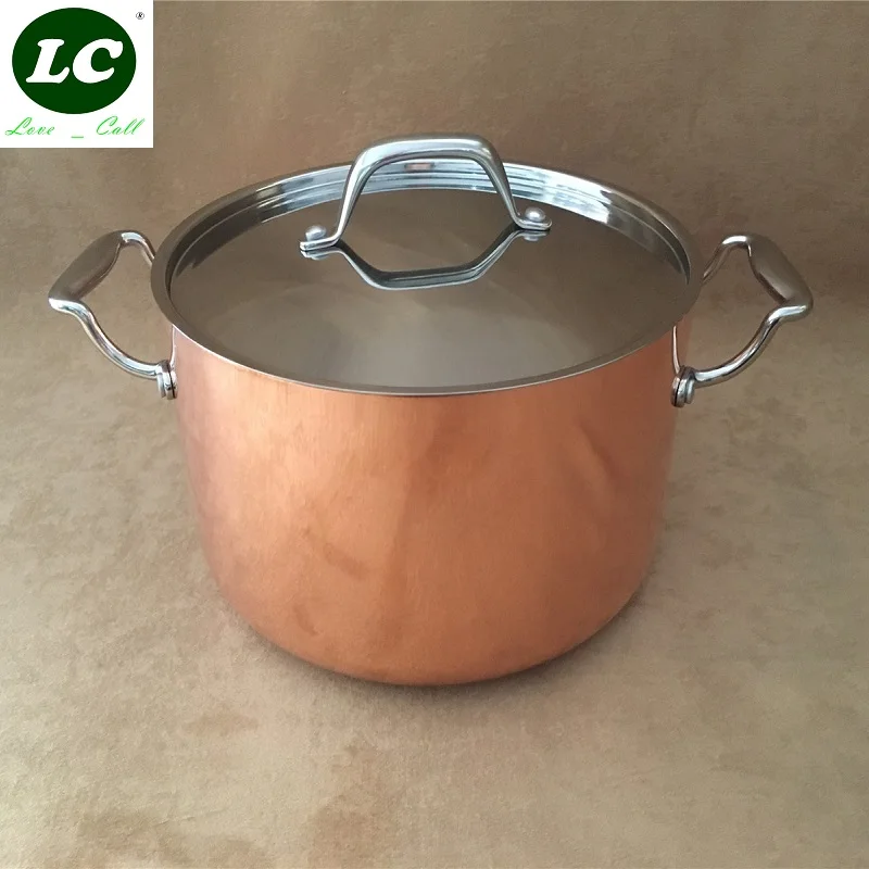 

COOKWARE CASSEROLE 5500ML STAINLESS STEEL COPPER PLATED 5-PLY STOCK / SOUP POT COOKING UTENSIL KITCHEN UTENSIL STOVE-TOP