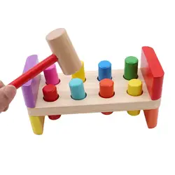 1 комплект, детский красочный деревянный игрушечный молоток с молотком, детские дошкольные игрушки, многофункциональный инструмент