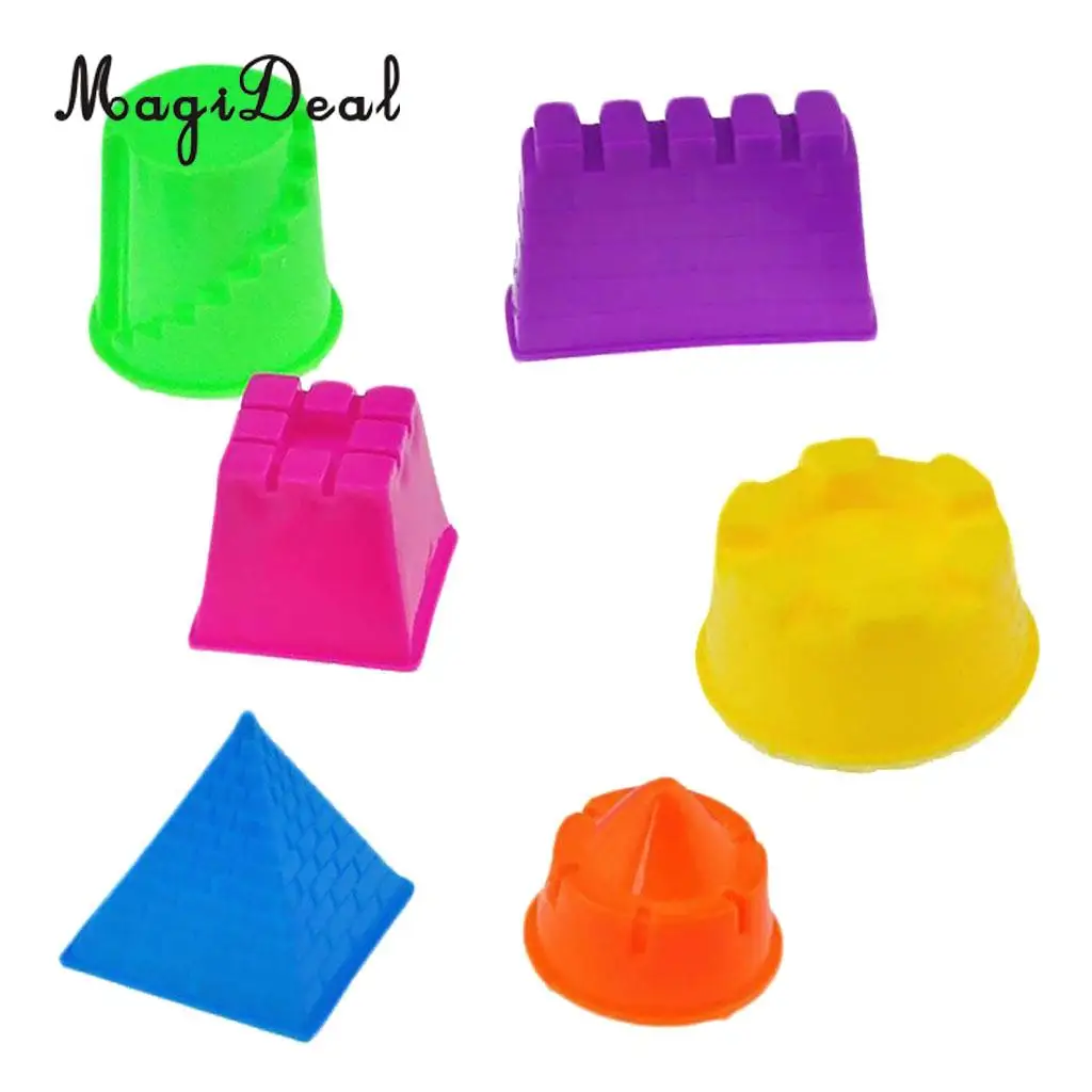 MagiDeal 6Pcs/Pack  Assorted Sand Clay Mold for Children Educational Play Sand Castle Beach Seaside DIY Bath Toys Great Gift