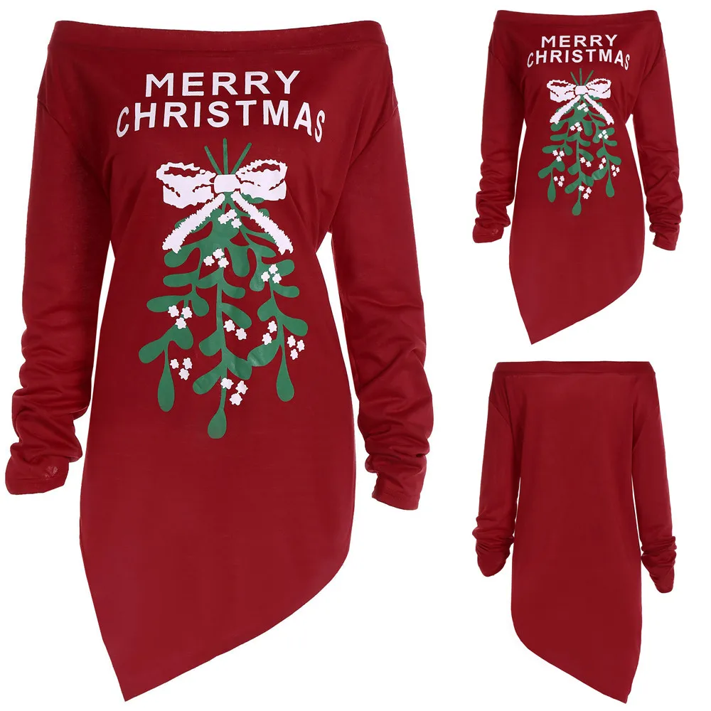 

Fast Sending Christmas Women Xmas Print Letter Dress Ladies Christmas Tree Long Sleeve Party Dress Evening Party Drop Ship c111