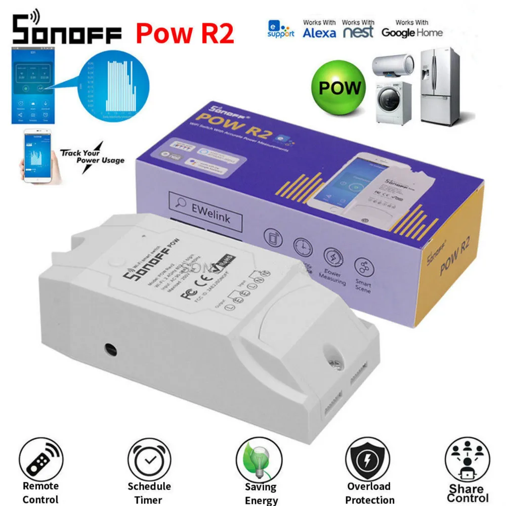 

Sonoff POW POW R2 Real Time Energy Monitoring Consumption Timing Remote Control