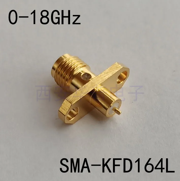 SMA-KFD радиочастотный коаксиальный разъем 18 г Высокая частота Два Отверстия Фланец 12,2 расстояние между отверстиями Металл одетая медь
