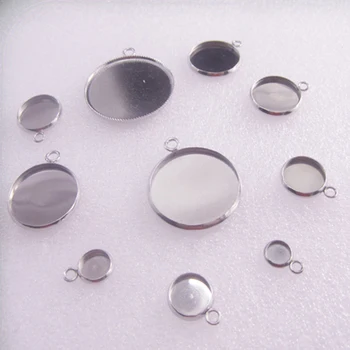 

6/8/10/12/14/16/18/20/25/30/35mm 10PCS DIY Glass Cabochon Silver Fit Bracelet Charms Necklace Pendants Findings