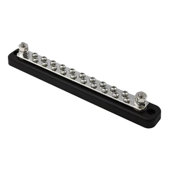 

20 Position Terminal Distribution Block - Terminal Strip Blocks ,with 150A DC, 130A AC (Black)
