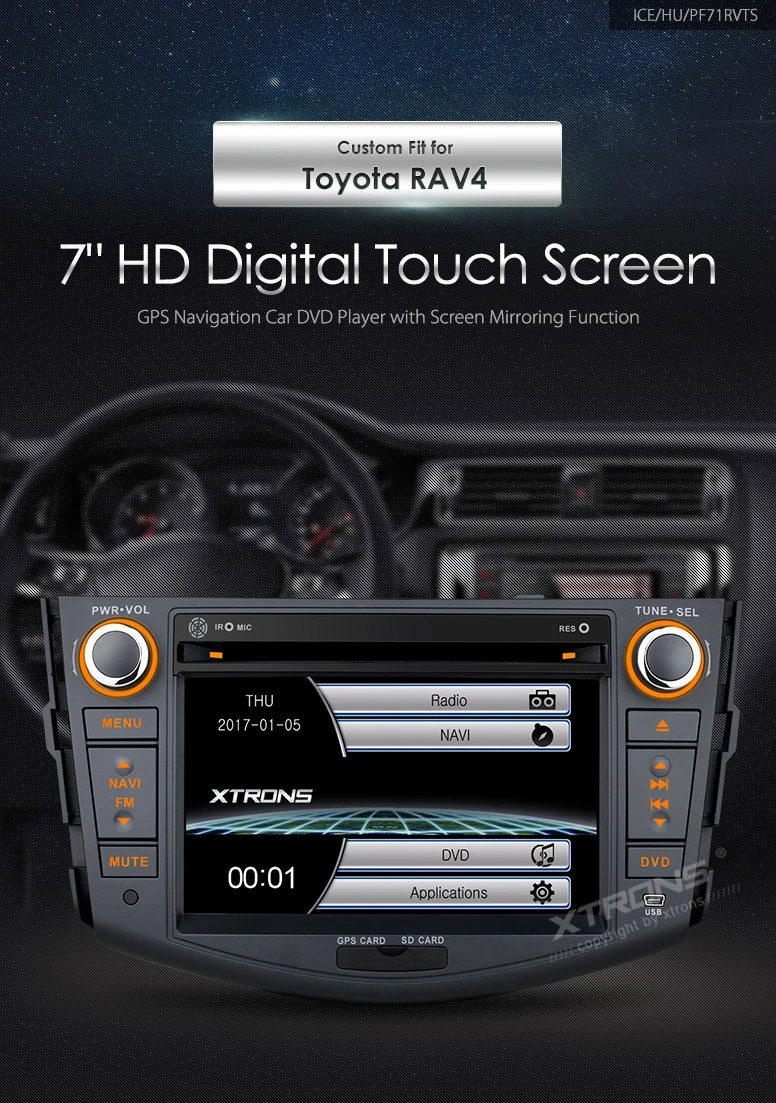 Flash Deal 7" Special Car DVD for Toyota RAV4 2006/2007/2008/2009/2010/2011/2012 with Toyota Original User Interface/Appearance 1