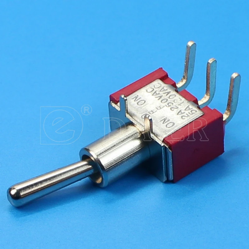 100 шт. 6A 125VAC 3A 250VAC красные тумблеры с короткой ручкой на 6 мм миниатюрный