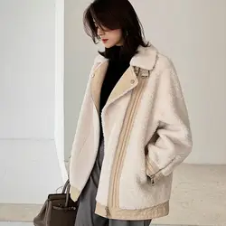 100% шерстяная куртка осенне-зимнее пальто женская одежда 2019 корейское винтажное пальто из натурального меха овечья шерсть Топы Abrigo Mujer ZT3488