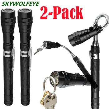 

NEW! 2-Pack: Extendable Telescoping Magnetic Pickup Tool w/Flex-Head LED Flashlight Hoursing#NS28