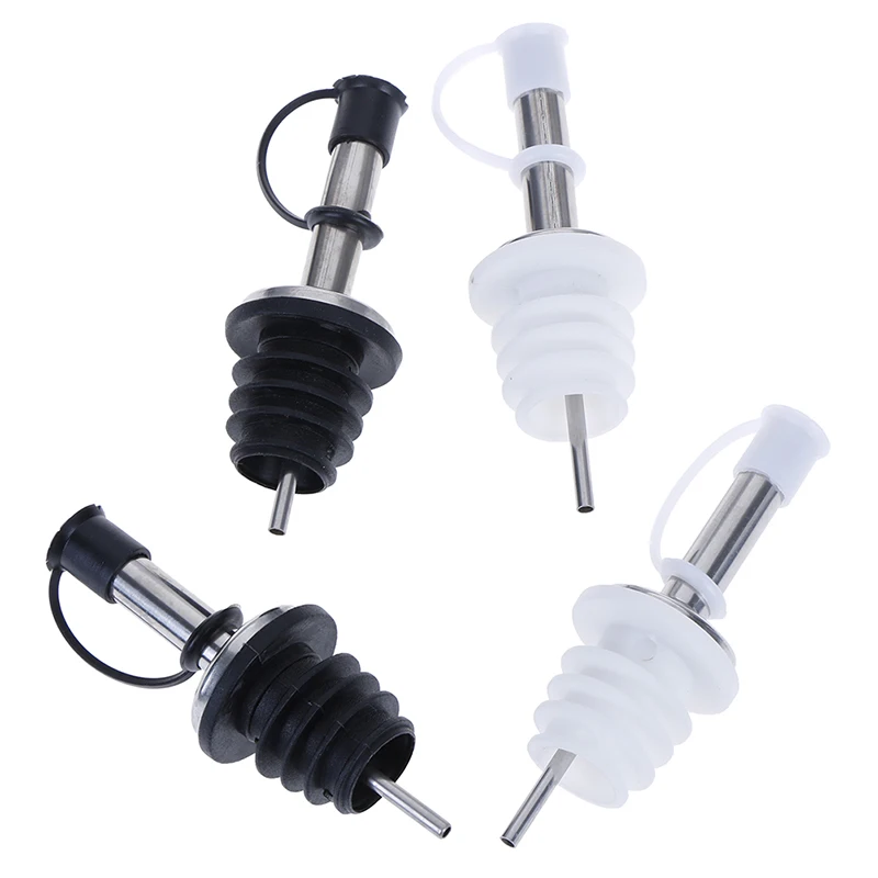 

New Stainless Steel Oil Bottle Spout Pourer/Mouth with Stopper Flask Dry Red Wine Pot Bottle Cork Plug Olive Pourer Dispenser